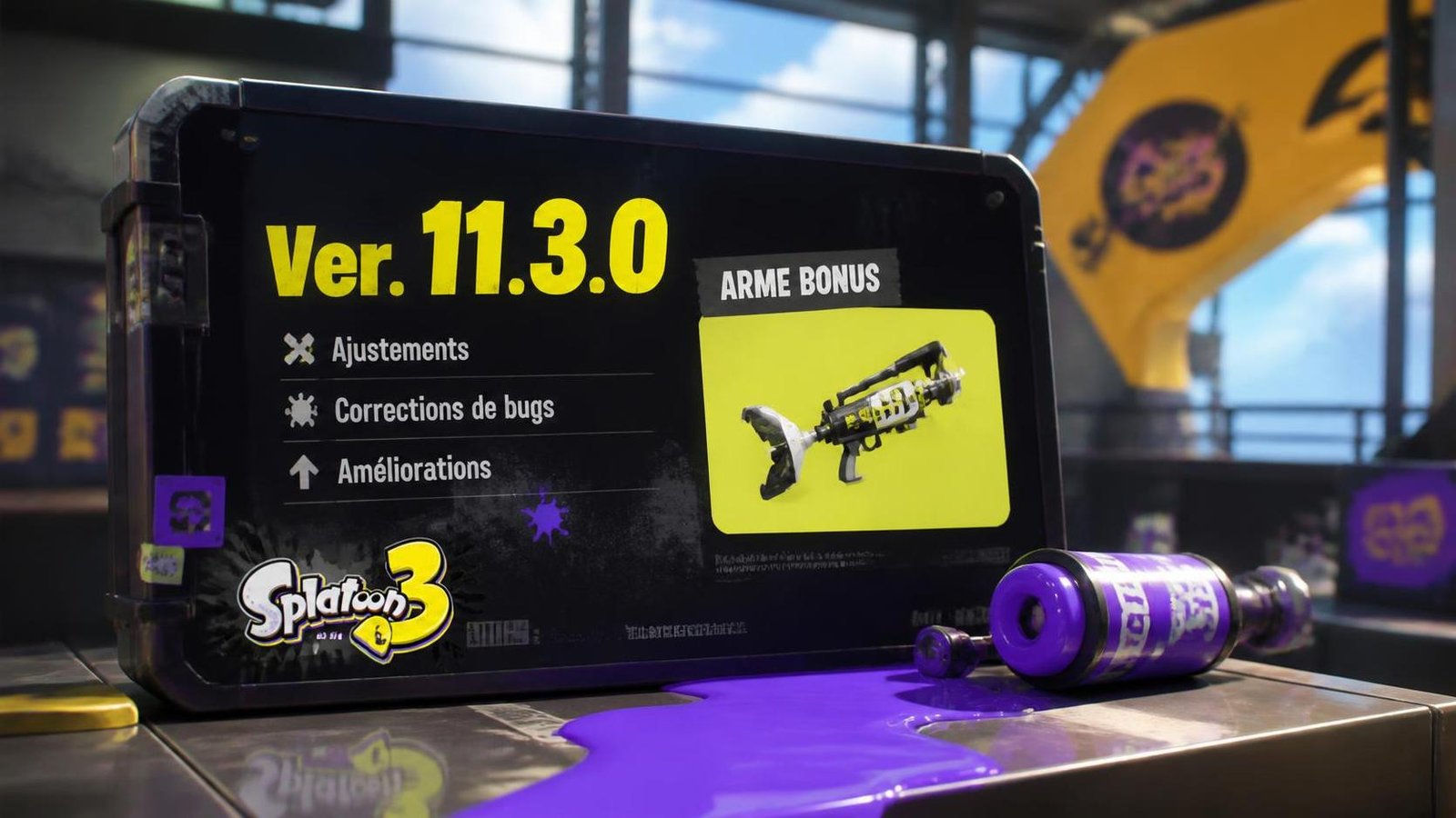 Illustration éditoriale de Splatoon 3 : mise à jour 11.3.0, notes complètes et arme bonus
