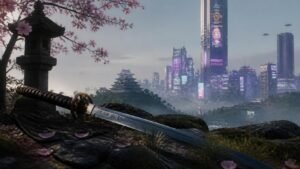 Illustration éditoriale de Ghost of Tsushima, Cyberpunk 2077 : meilleures captures katana de la semaine