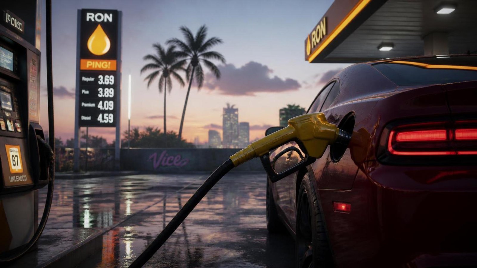 Illustration éditoriale de GTA 6 : les voitures devront faire le plein d’essence, une évolution