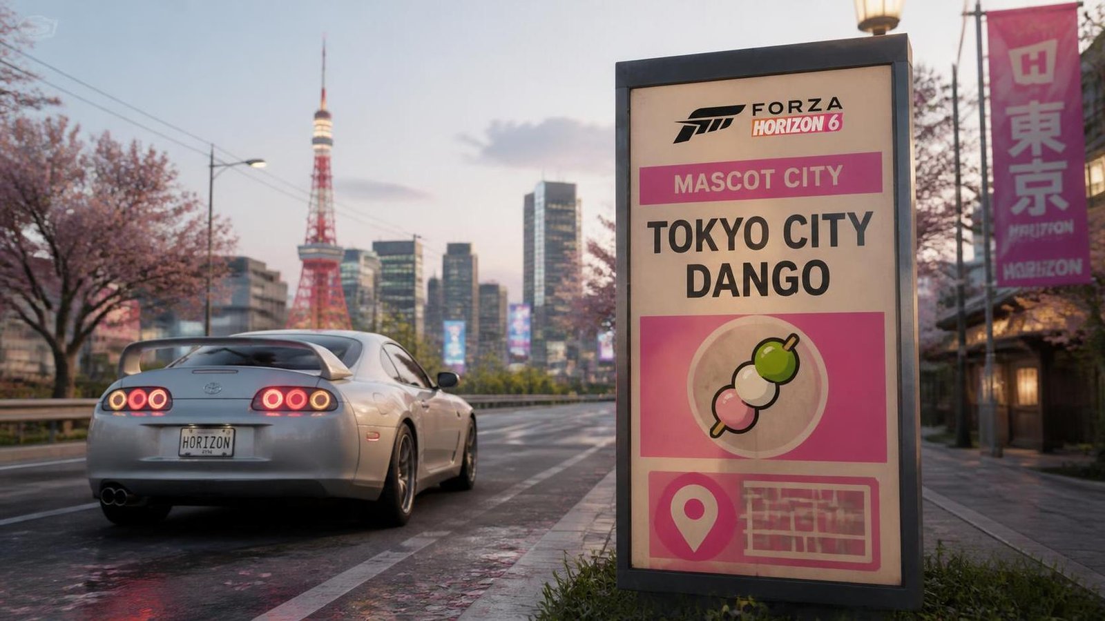 Illustration éditoriale de Forza Horizon 6 : où trouver la zone Tokyo City Dango de Mascot City