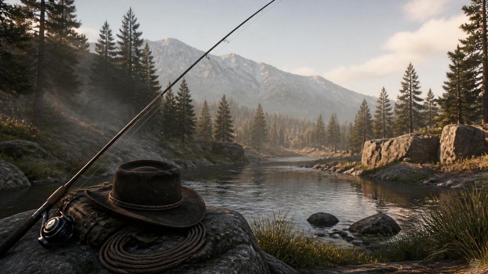 Illustration éditoriale de The Legend of California : Jeff Kaplan détaille le survival de cow-boy, pêche et noyade au programme