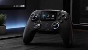 Illustration éditoriale de This wild new PC pro controller intègre un OS et écran 2,79 pouces