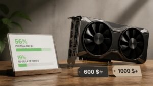 Illustration éditoriale de Don't tell Nvidia : 56 % prêts à 600 $+, 19 % au-delà de 1000 $ pour GPU