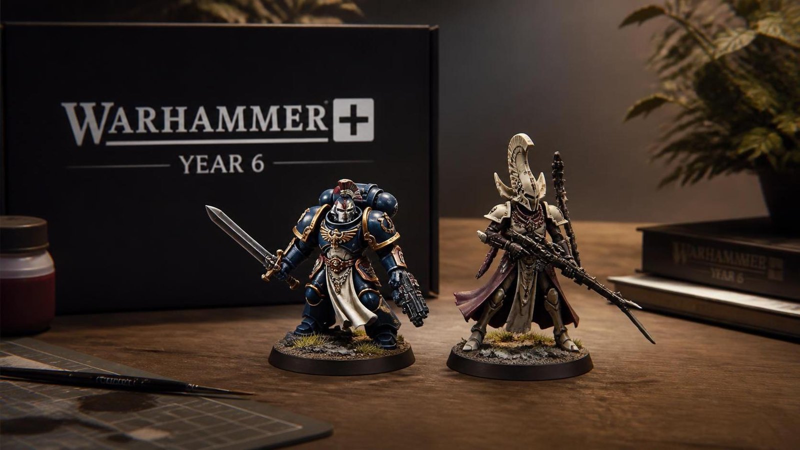 Illustration éditoriale de Warhammer+ lance l’année 6 avec deux nouvelles figurines
