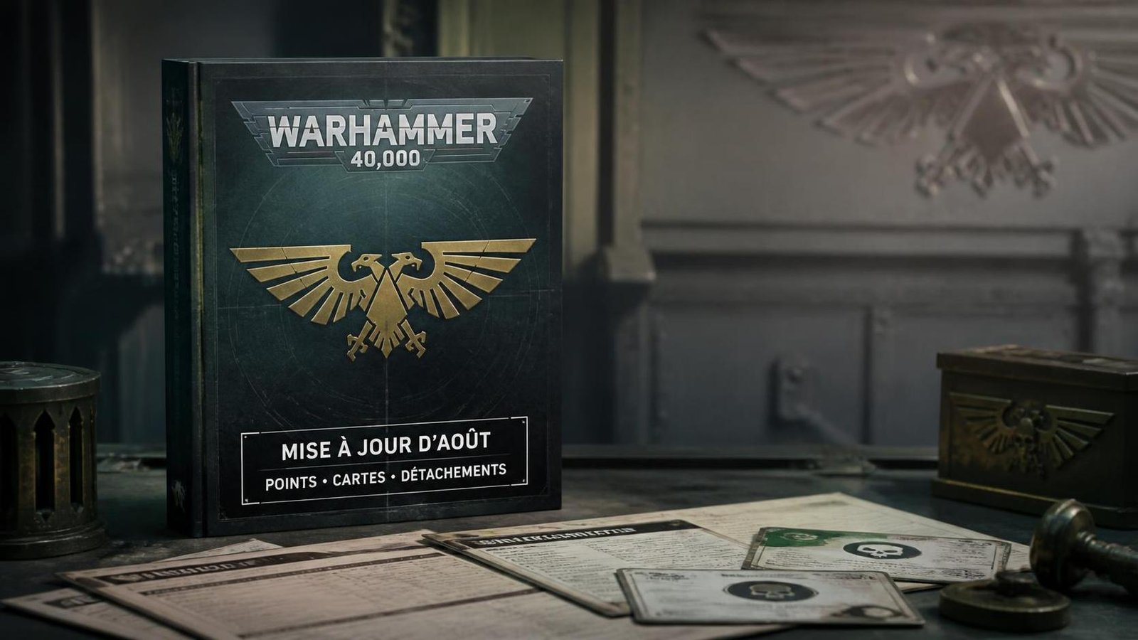 Illustration éditoriale de Warhammer 40,000 : mise à jour d’août, points, cartes, détachements