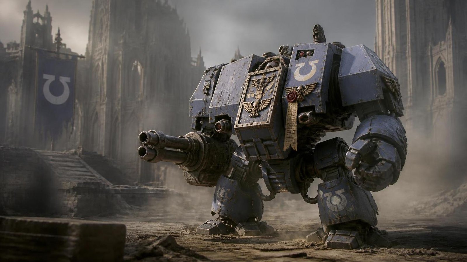 Illustration éditoriale de Total War: Warhammer 40k permet d’utiliser des Dreadnoughts
