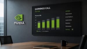 Illustration éditoriale de I barely remember the last time Nvidia mentioned gaming at all en baisse dans les earnings calls