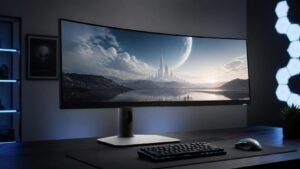 Illustration éditoriale de Alienware AW3926QW review : l’écran OLED 5K2K ultralarge attendu est là