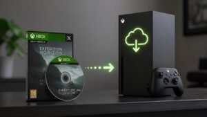 Illustration éditoriale de Xbox : les disques donnent désormais un accès numérique aux jeux