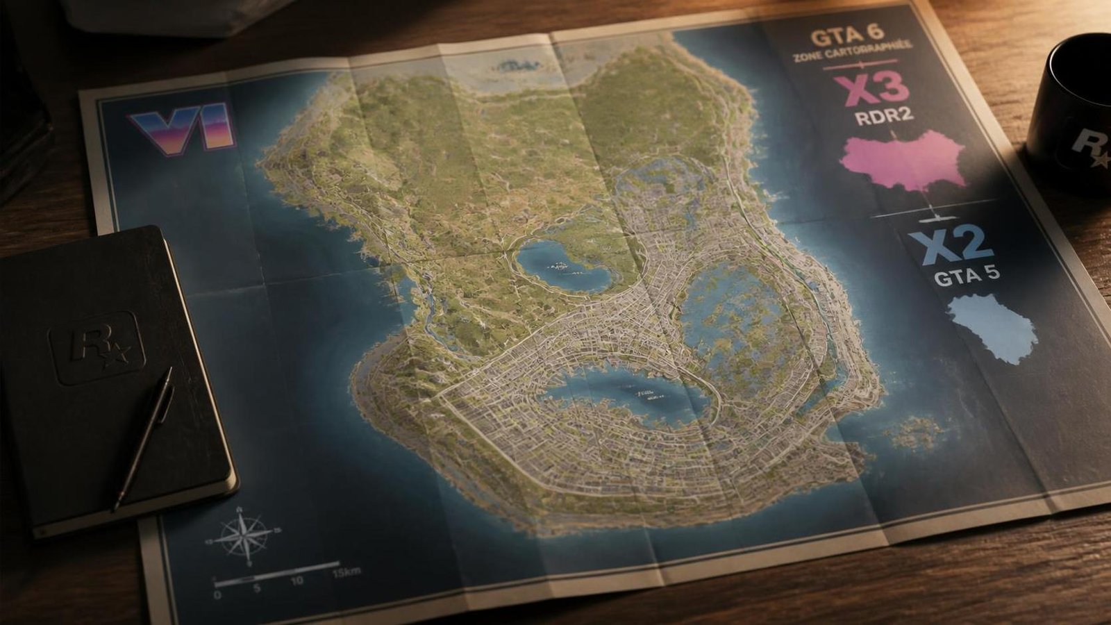 Illustration éditoriale de GTA 6 : une carte annoncée 3x RDR2 et 2x GTA 5