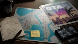 Illustration éditoriale de GTA 6 : analyse du gameplay reveal et détails sur les tactiques criminelles