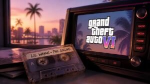 Illustration éditoriale de GTA 6 : premières chansons confirmées avec Lil Wayne et Phil Collins