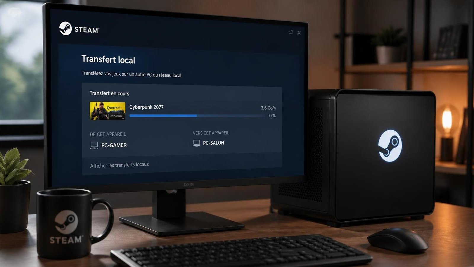 Illustration éditoriale de Steam corrige enfin le transfert local de jeux sur Valve Steam