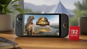 Illustration éditoriale de Jurassic World Evolution 2 Complete Edition arrive sur Switch 2