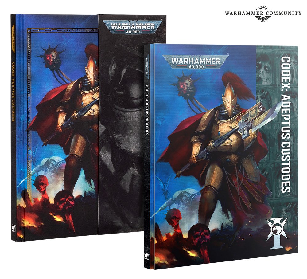 Les Adeptus Custodes reçoivent un nouveau Codex, 13 détachements, 27 datasheets, une Combat Patrol et de nouveaux kits plastiques Aquilon, Telemon, Gyrfalcon et Pallas.