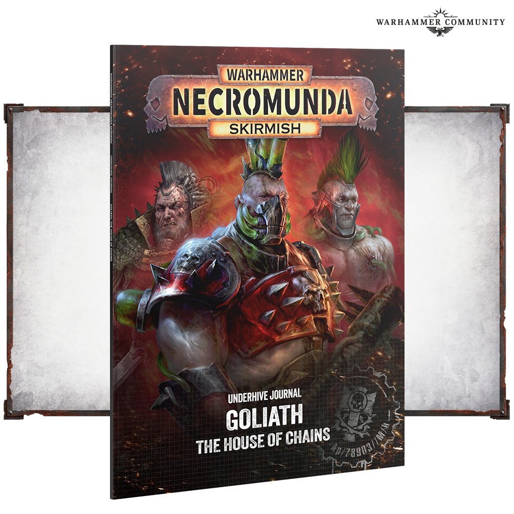 House Goliath reçoit de nouvelles figurines, des Sumpkrocs, les gangs Furnace Brutes et Unborn, ainsi que de nouvelles règles dans Necromunda.