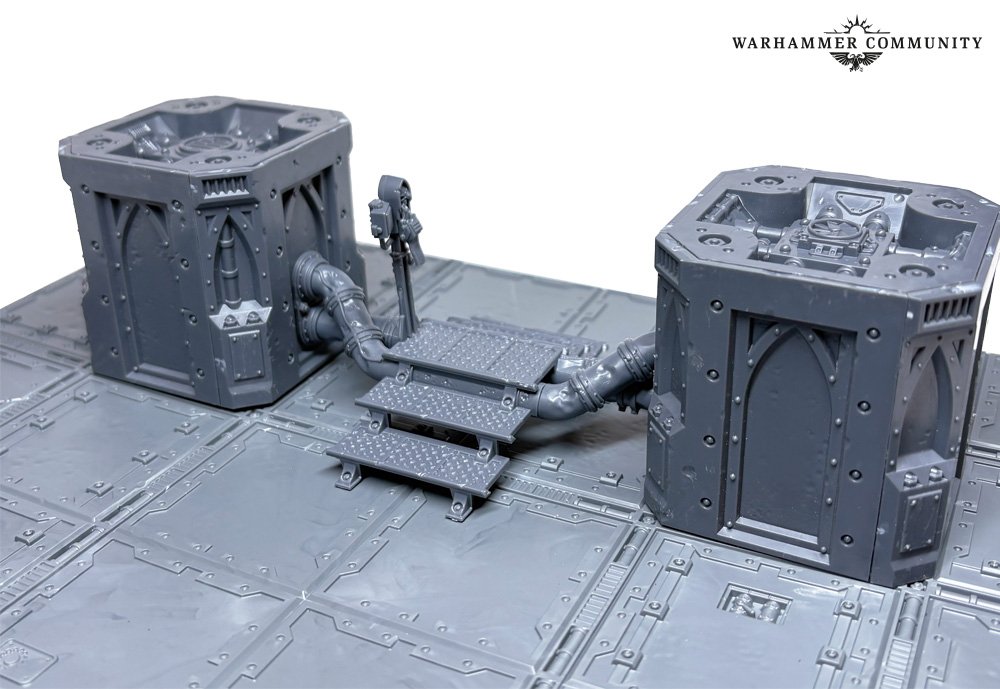 Découvrez les Zone Mortalis Factoria Pipes de Necromunda : tuyaux modulaires, compatibilité Zone Mortalis, constructions verticales et nombreuses combinaisons de décors.