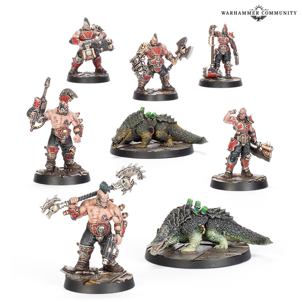 Les nouvelles précommandes Necromunda sont disponibles : Forge Smelters, Sumpkrocs, Matriarchs, Phyrr Cats, Underhive Journals, cartes et dés pour Goliath et Escher.