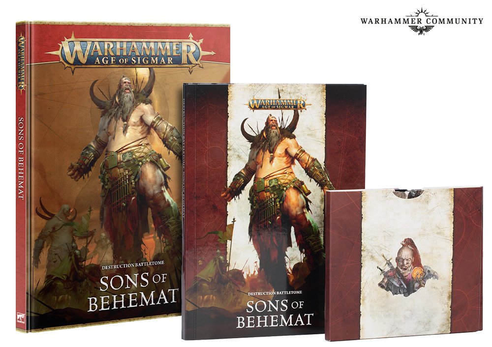 Les Sons of Behemat reviennent avec Ma Maegran, les Boss-stompers, une nouvelle Spearhead, Brawlers of Behemat, un Battletome et de nouveaux accessoires.