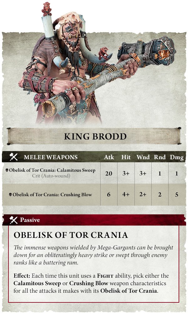 Games Workshop dévoile les nouvelles règles des Sons of Behemat : Ma Maegran, King Brodd, Mega-Gargants, Rock-hurlers et Mancrushers se mettent à jour.