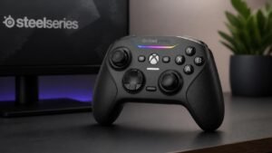 Illustration éditoriale de SteelSeries Aeon Pro : manette Xbox/PC ultra complète et chère