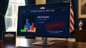 Illustration éditoriale de Tetris clone retiré de la White House Arcade après avertissement officiel