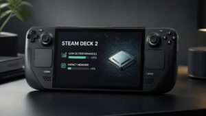 Illustration éditoriale de The Steam Deck 2 : peu d’impact mémoire, focus sur gain de perf