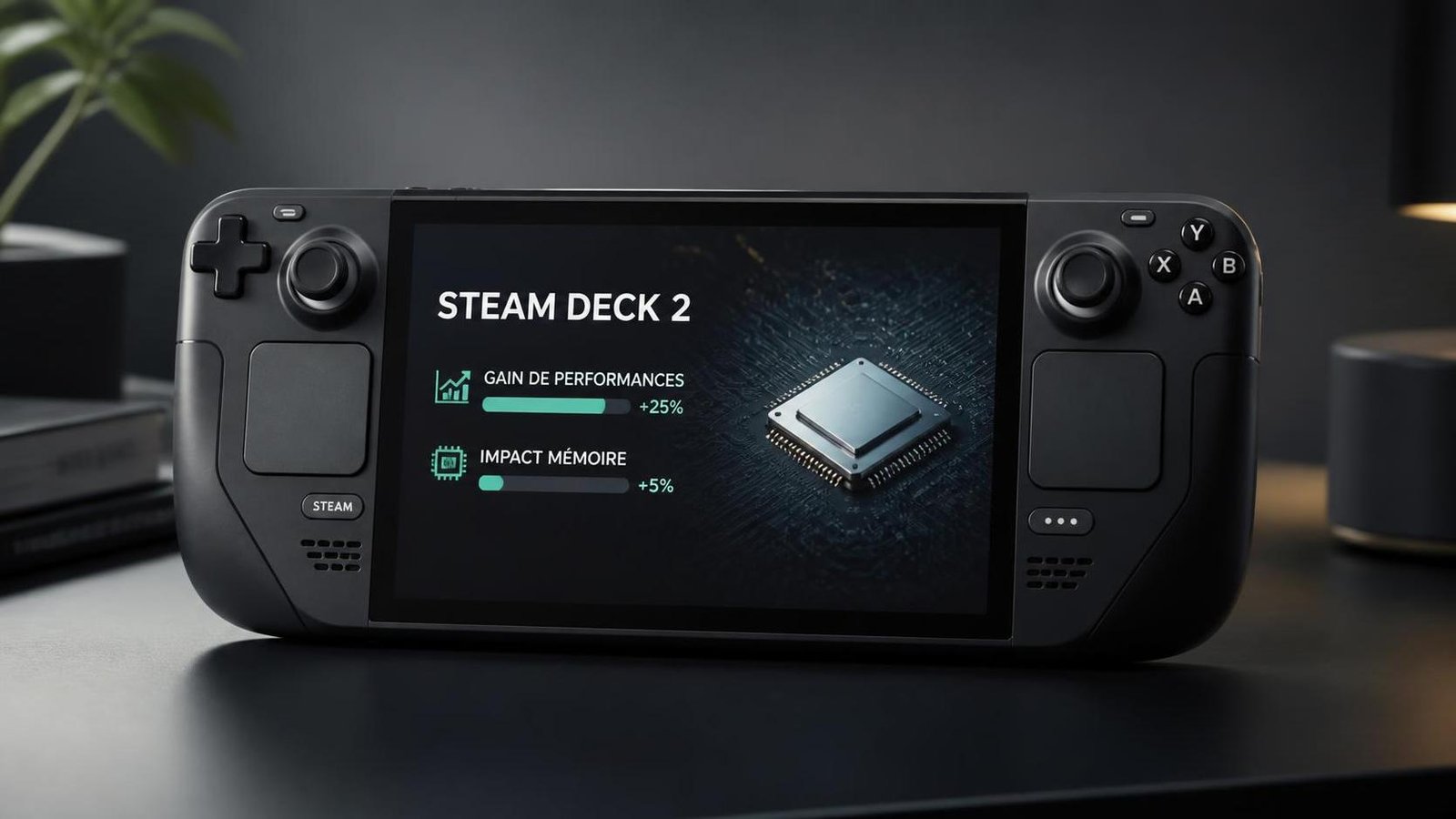 Illustration éditoriale de The Steam Deck 2 : peu d’impact mémoire, focus sur gain de perf