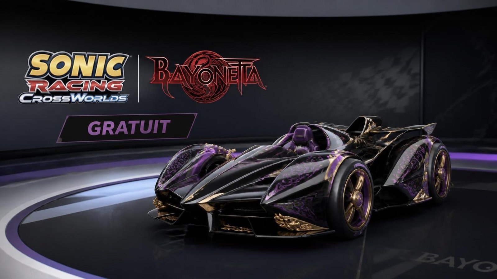 Illustration éditoriale de Sonic Racing: CrossWorlds ajoute Bayonetta gratuitement