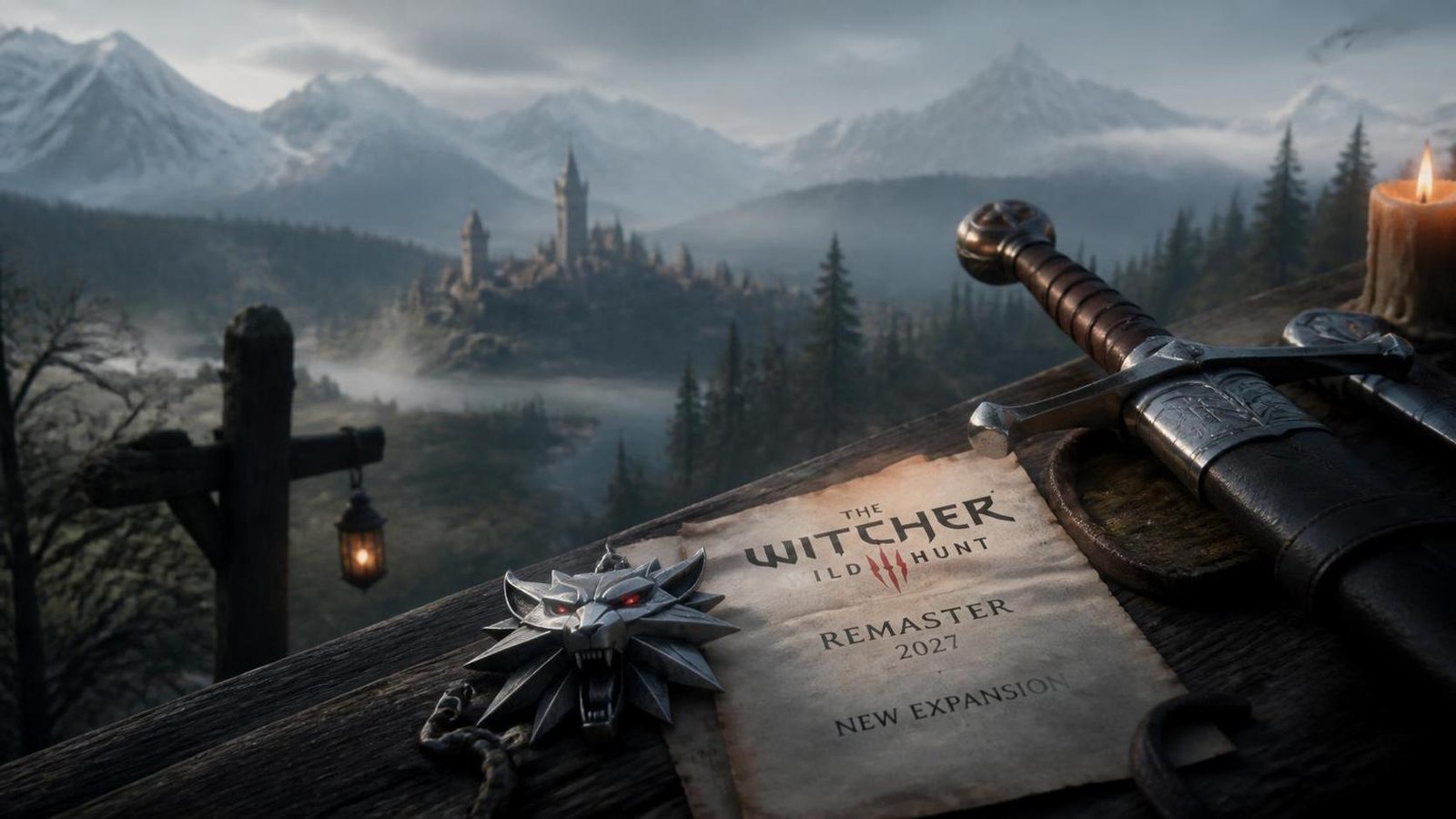 Illustration éditoriale de The Witcher 3 : remaster et nouvelle extension en 2027