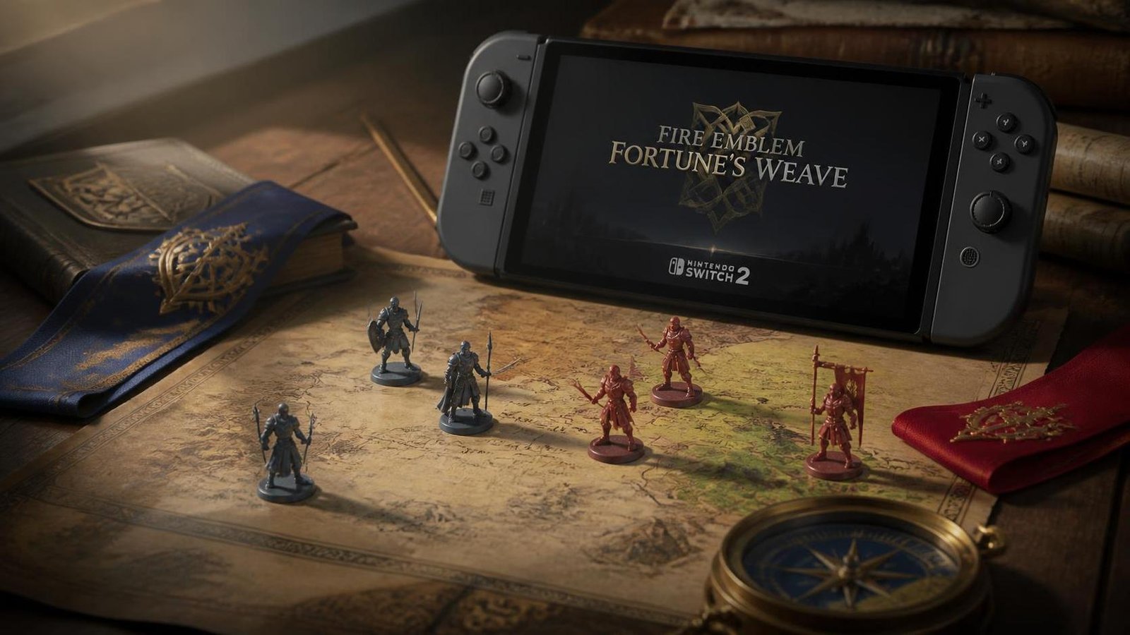 Illustration éditoriale de Fire Emblem: Fortune’s Weave – RPG tactique dense sur Switch 2