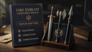 Illustration éditoriale de Fire Emblem: Fortune’s Weave reçoit un patch day one avec armes offertes
