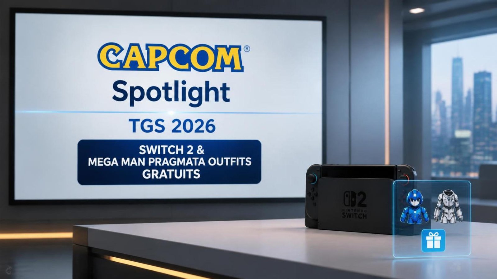 Illustration éditoriale de Capcom Spotlight TGS 2026 : annonces Switch 2 et tenues Mega Man Pragmata gratuites