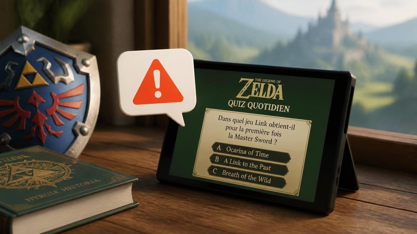 Illustration éditoriale de The Legend of Zelda : erreur de Nintendo dans le quiz quotidien