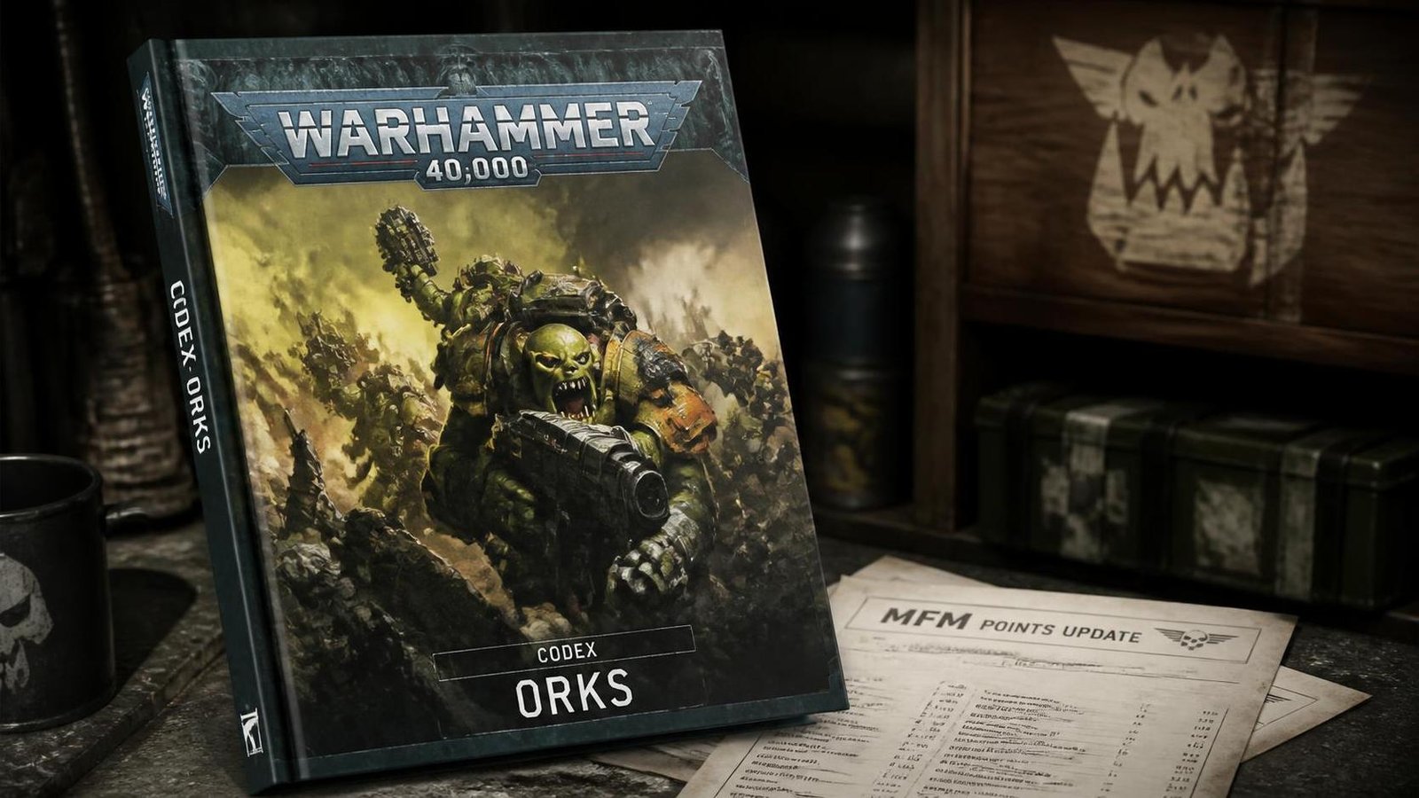 Illustration éditoriale de Warhammer 40,000: Codex Orks voit ses points mis à jour sur MFM