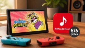 Illustration éditoriale de WarioWare: Move It! arrive sur Nintendo Music avec 576 pistes