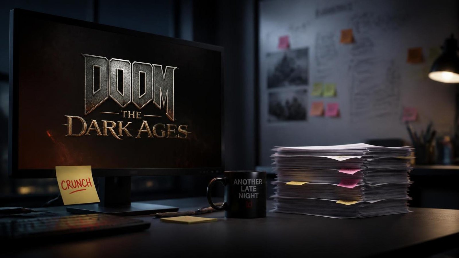 Illustration éditoriale de Doom: The Dark Ages: ex-producteur dénonce crunch extrême