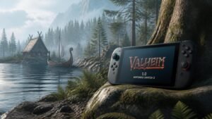 Illustration éditoriale de Valheim 1.0 sur Switch 2 : survie nordique et crossplay en berne