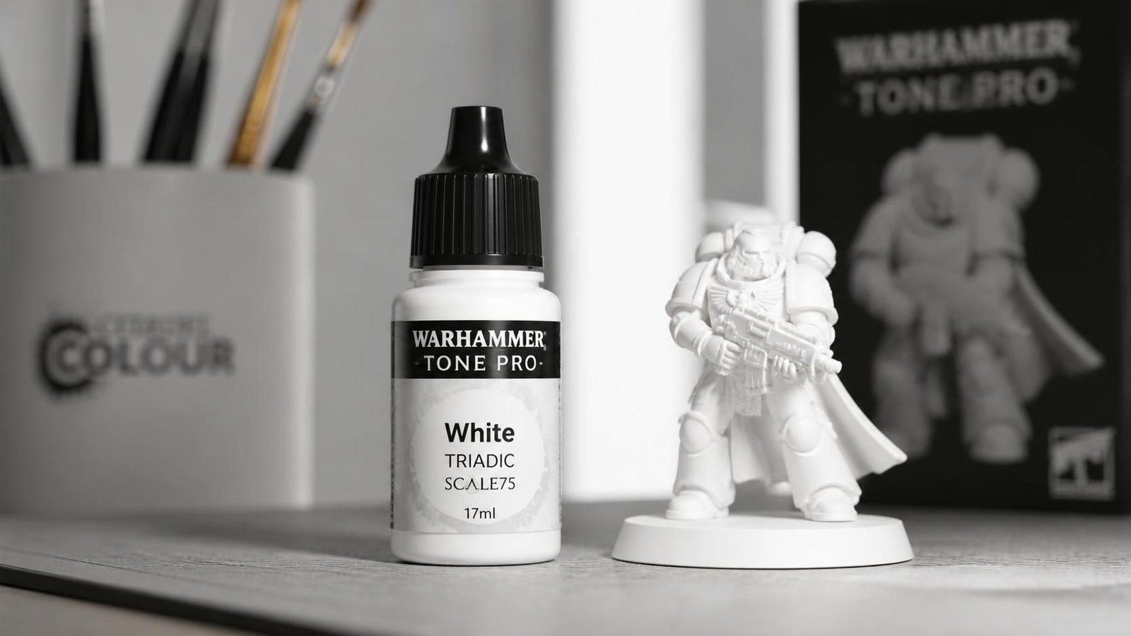 Illustration éditoriale de Warhammer Tone Pro : Ninjon encense le blanc de la gamme