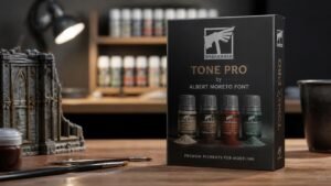Illustration éditoriale de Warhammer Tone Pro : Albert Moreto Font présente la nouvelle gamme