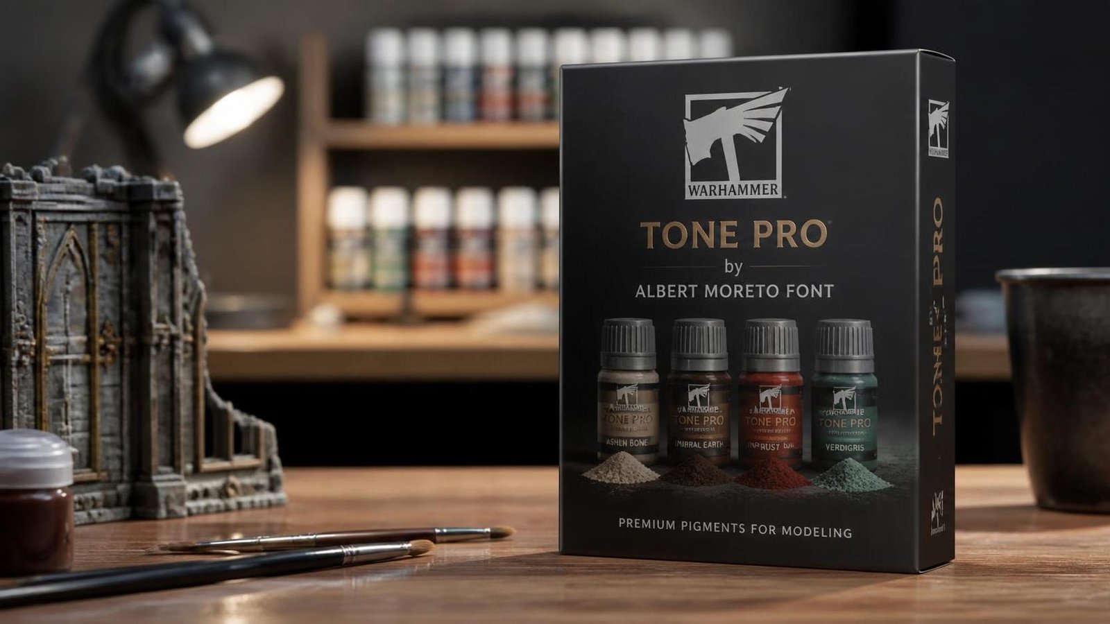 Illustration éditoriale de Warhammer Tone Pro : Albert Moreto Font présente la nouvelle gamme