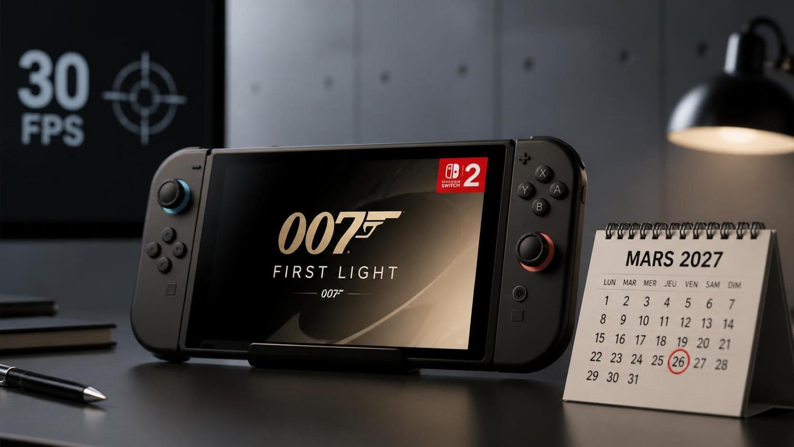 Illustration éditoriale de 007 First Light sur Switch 2 repoussé à mars 2027, 30 fps visé