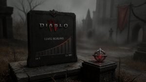 Illustration éditoriale de Diablo 5 repense le level scaling pour renforcer la progression