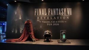 Illustration éditoriale de Final Fantasy VII Revelation : Vincent, Cid et FITS au TGS 2026