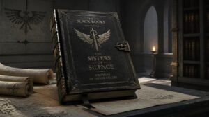 Illustration éditoriale de Pages from the Black Books – The Sisters of Silence : archives des tueurs de psykers