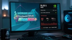 Illustration éditoriale de Hatsune Miku Project Diva Mega Mix+ : mod DLSS 5 et gros soucis de performances