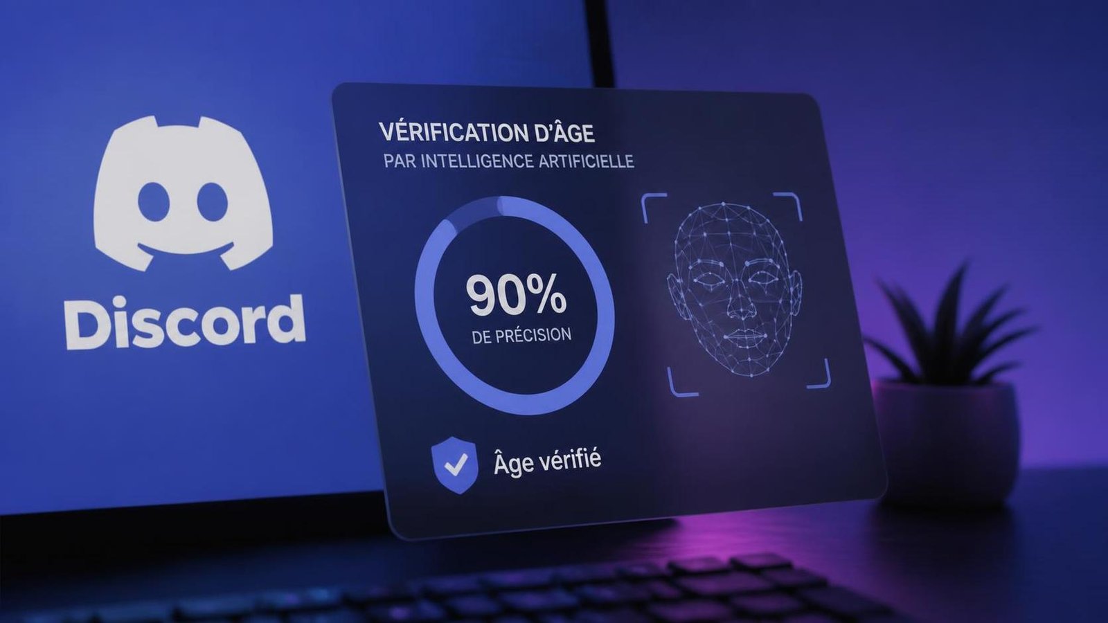 Illustration éditoriale de Discord dévoile une vérification d’âge par IA à 90% de précision