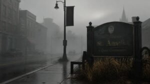 Illustration éditoriale de Silent Hill: Townfall classe des collègues survivants à St Amelia