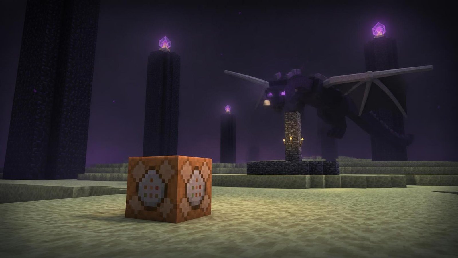 Illustration éditoriale de Minecraft se bat tout seul 1,975 milliard d’années pour vaincre l’Ender Dragon