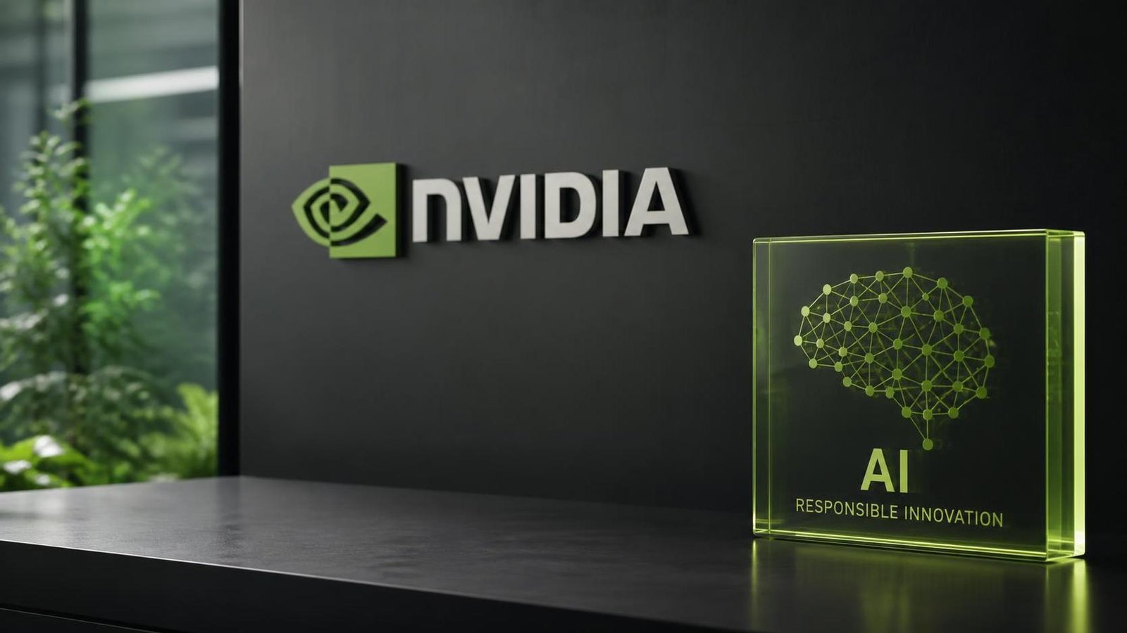 Illustration éditoriale de Nvidia et l’IA : Jensen Huang prône un optimisme responsable
